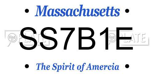 SS7B1E Massachusetts License Plate
