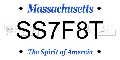 SS7F8T Massachusetts License Plate