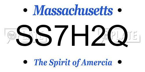 SS7H2Q Massachusetts License Plate