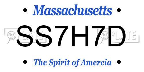 SS7H7D Massachusetts License Plate