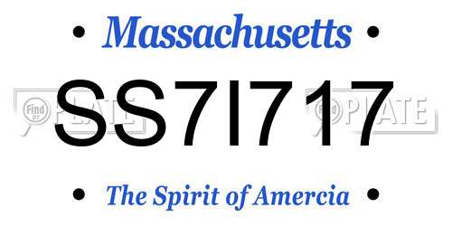 SS7I717 Massachusetts License Plate