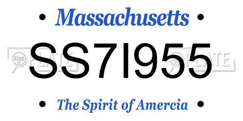 SS7I955 Massachusetts License Plate