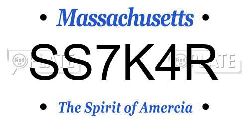 SS7K4R Massachusetts License Plate