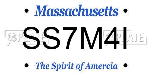 SS7M4I Massachusetts License Plate
