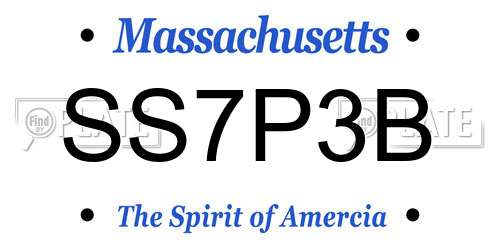 SS7P3B Massachusetts License Plate