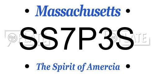 SS7P3S Massachusetts License Plate