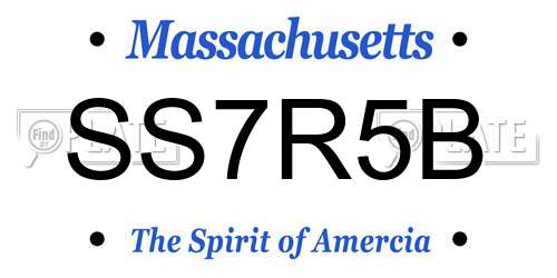 SS7R5B Massachusetts License Plate