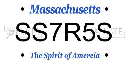 SS7R5S Massachusetts License Plate