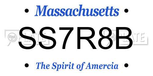 SS7R8B Massachusetts License Plate