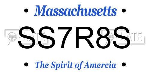 SS7R8S Massachusetts License Plate