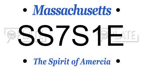 SS7S1E Massachusetts License Plate