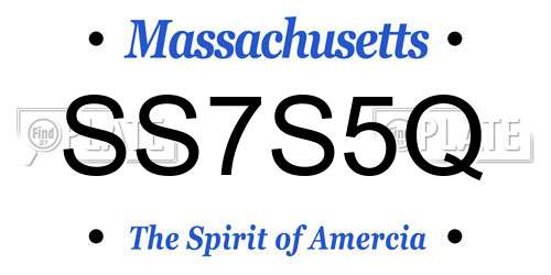 SS7S5Q Massachusetts License Plate
