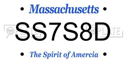 SS7S8D Massachusetts License Plate