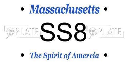 SS8 Massachusetts License Plate