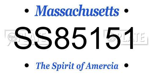 SS85151 Massachusetts License Plate