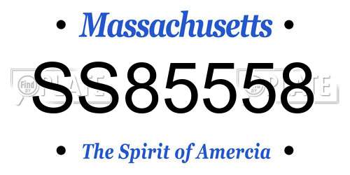 SS85558 Massachusetts License Plate