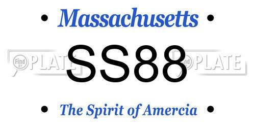 SS88 Massachusetts License Plate
