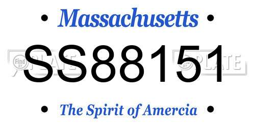 SS88151 Massachusetts License Plate