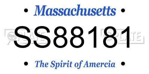 SS88181 Massachusetts License Plate