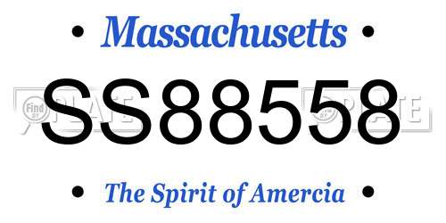 SS88558 Massachusetts License Plate