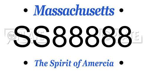 SS88888 Massachusetts License Plate