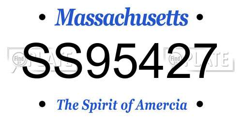 SS95427 Massachusetts License Plate