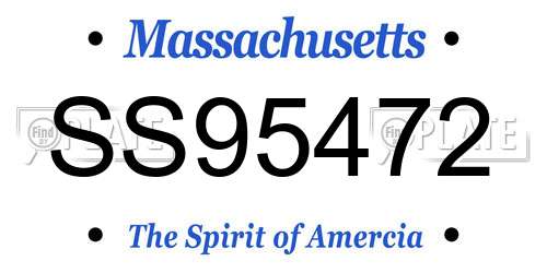 SS95472 Massachusetts License Plate