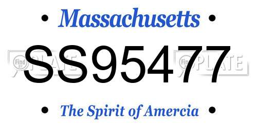 SS95477 Massachusetts License Plate