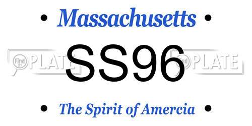 SS96 Massachusetts License Plate