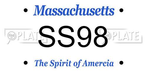 SS98 Massachusetts License Plate