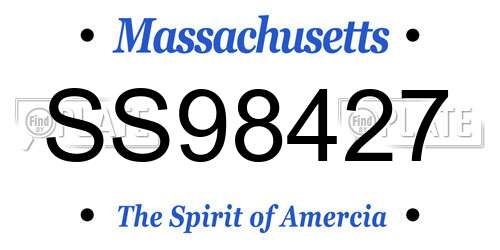 SS98427 Massachusetts License Plate