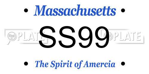 SS99 Massachusetts License Plate