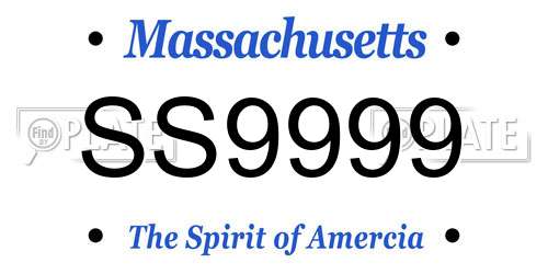 SS9999 Massachusetts License Plate