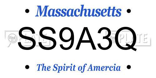 SS9A3Q Massachusetts License Plate