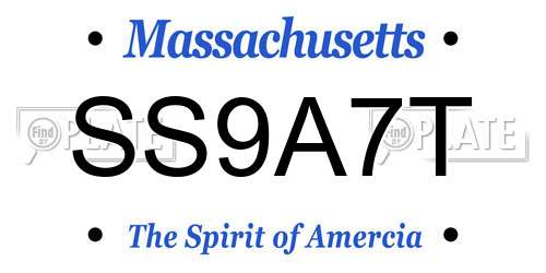 SS9A7T Massachusetts License Plate
