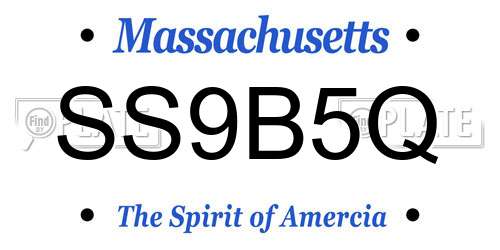 SS9B5Q Massachusetts License Plate