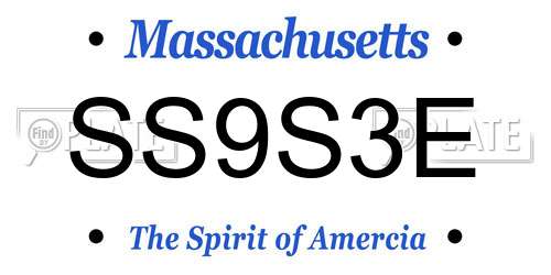 SS9S3E Massachusetts License Plate