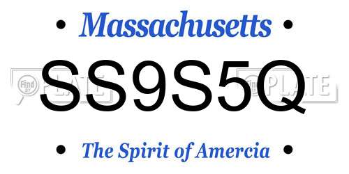 SS9S5Q Massachusetts License Plate