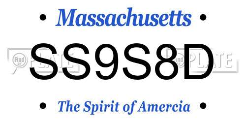 SS9S8D Massachusetts License Plate