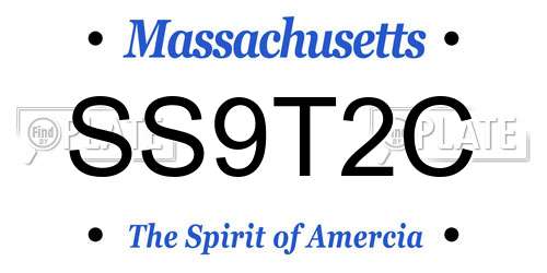 SS9T2C Massachusetts License Plate
