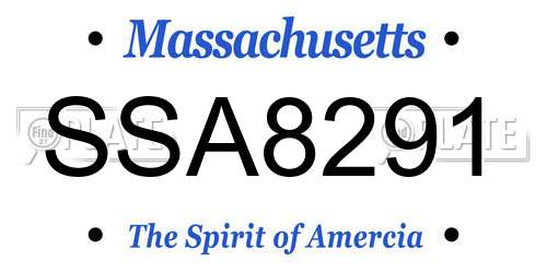 SSA8291 Massachusetts License Plate