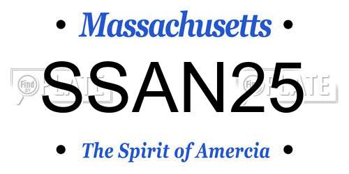 SSAN25 Massachusetts License Plate