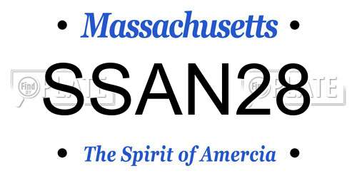 SSAN28 Massachusetts License Plate