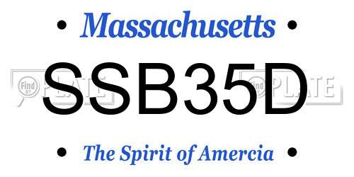 SSB35D Massachusetts License Plate