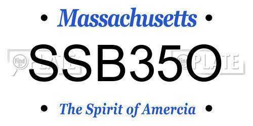 SSB35O Massachusetts License Plate