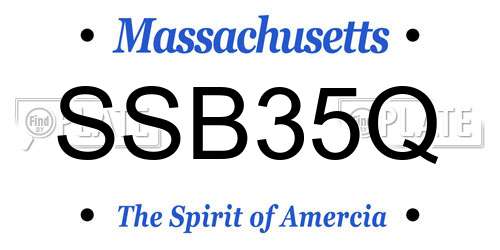SSB35Q Massachusetts License Plate