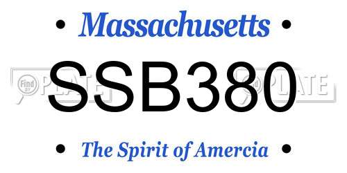 SSB380 Massachusetts License Plate