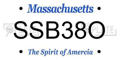 SSB38O Massachusetts License Plate