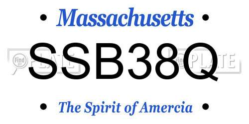 SSB38Q Massachusetts License Plate
