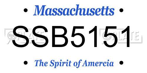 SSB5151 Massachusetts License Plate